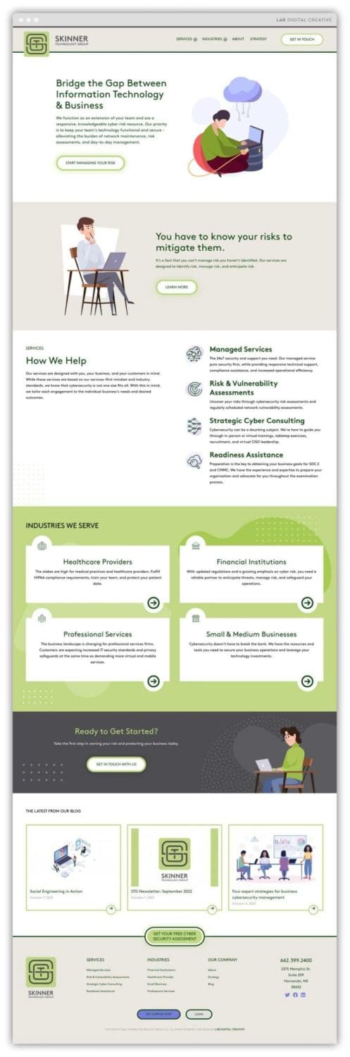 Skinner Technology Group Website on a Desktop Browser