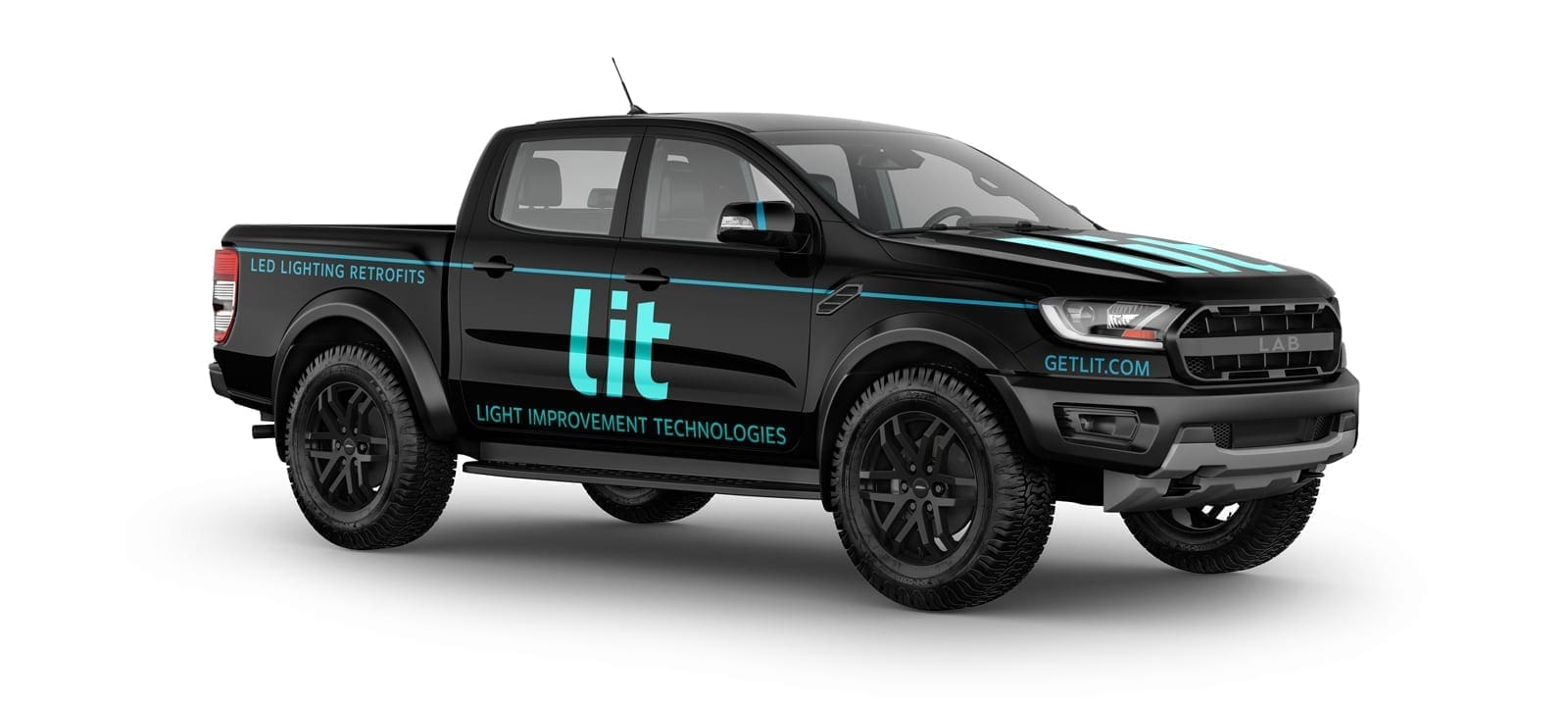 lit service pickup truck wrap