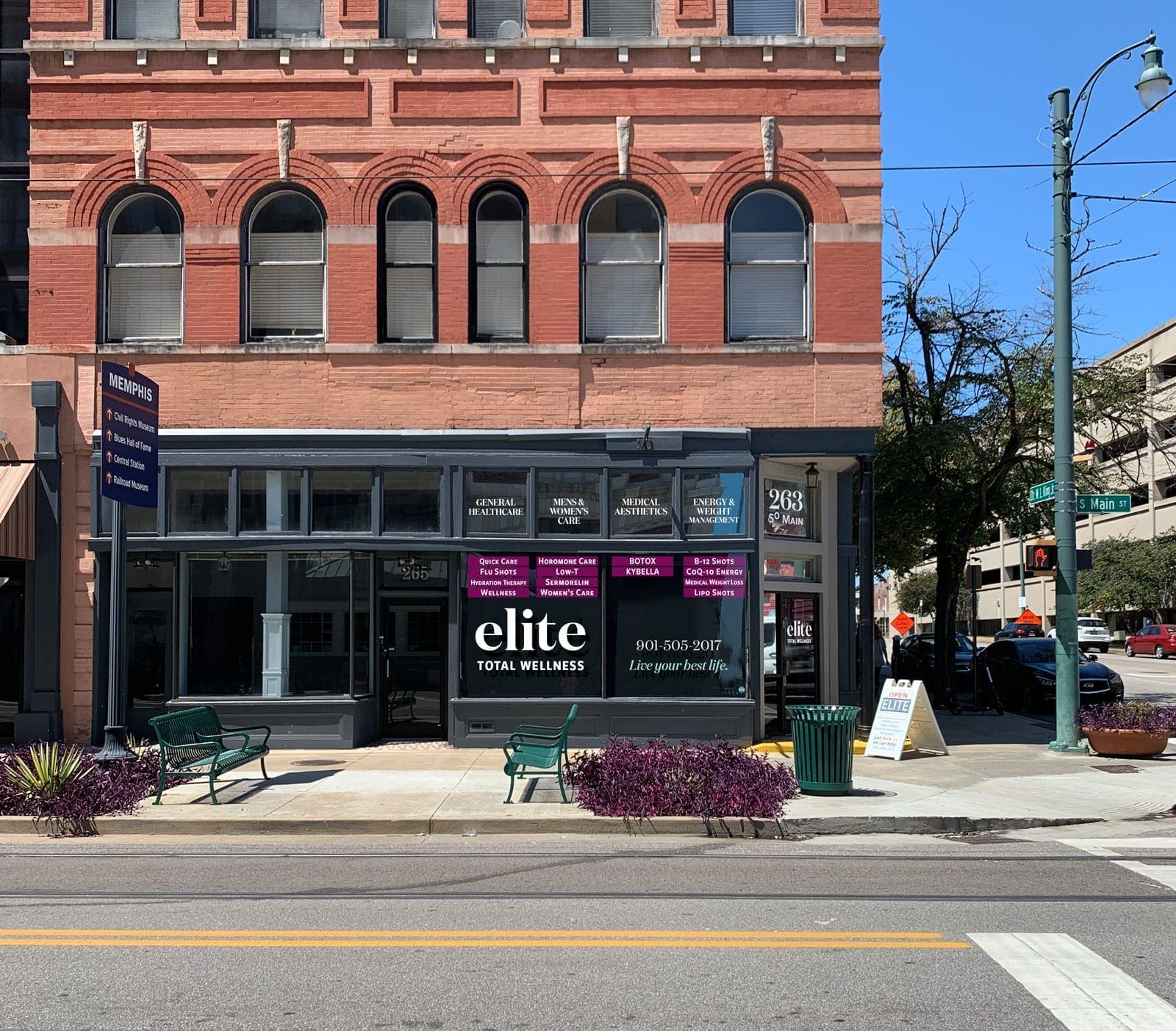 elite total wellness exterior signage design