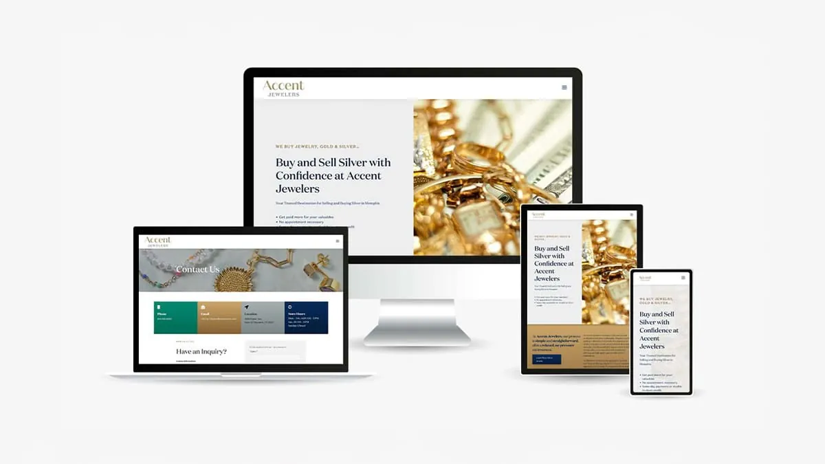 New website shown on desktop, laptop, tablet and phone