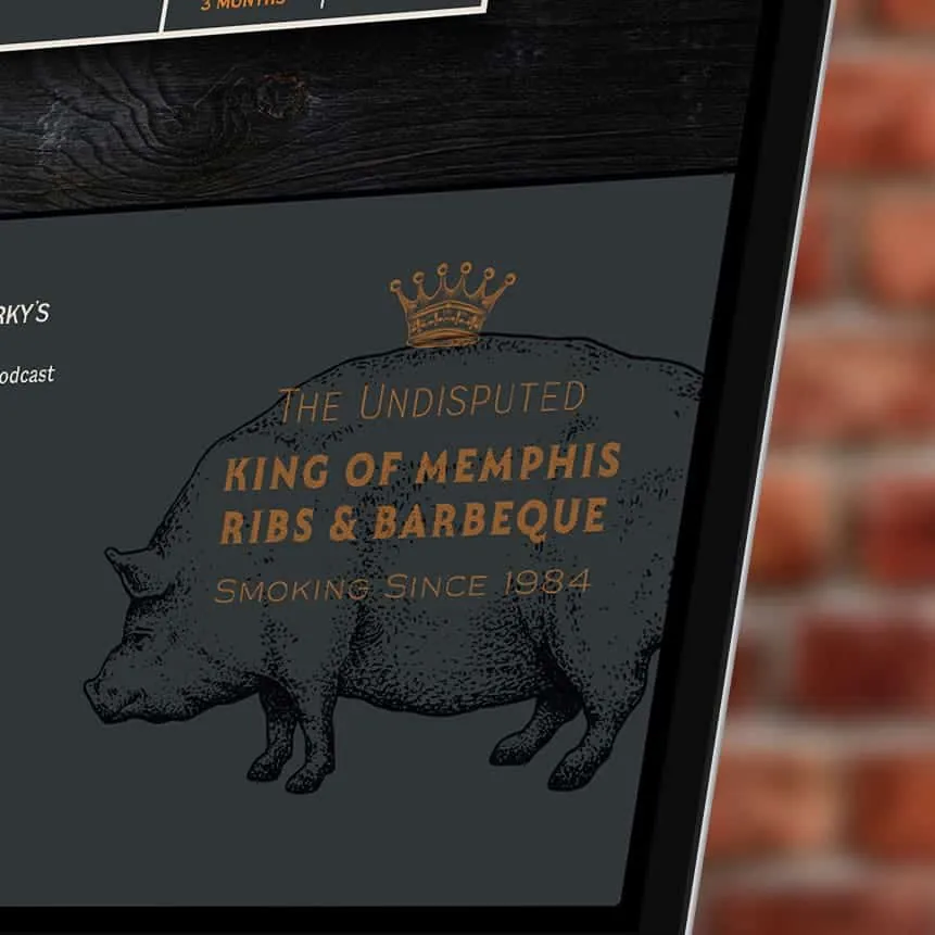 Pig and crown emblem on the website