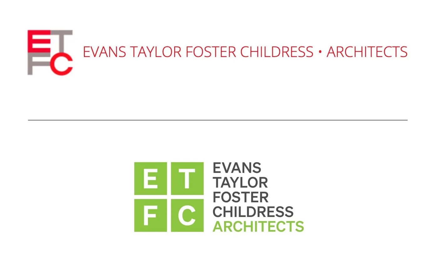 Logo before and after