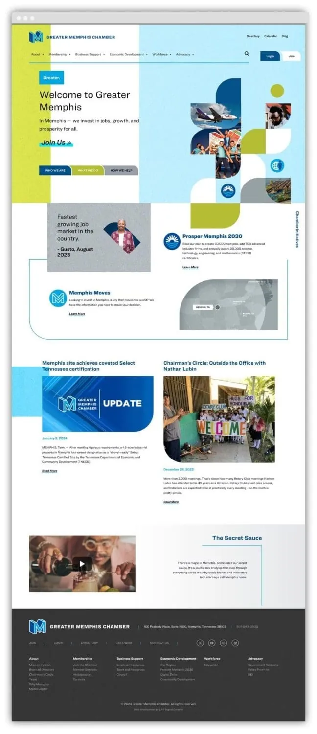 Homepage design