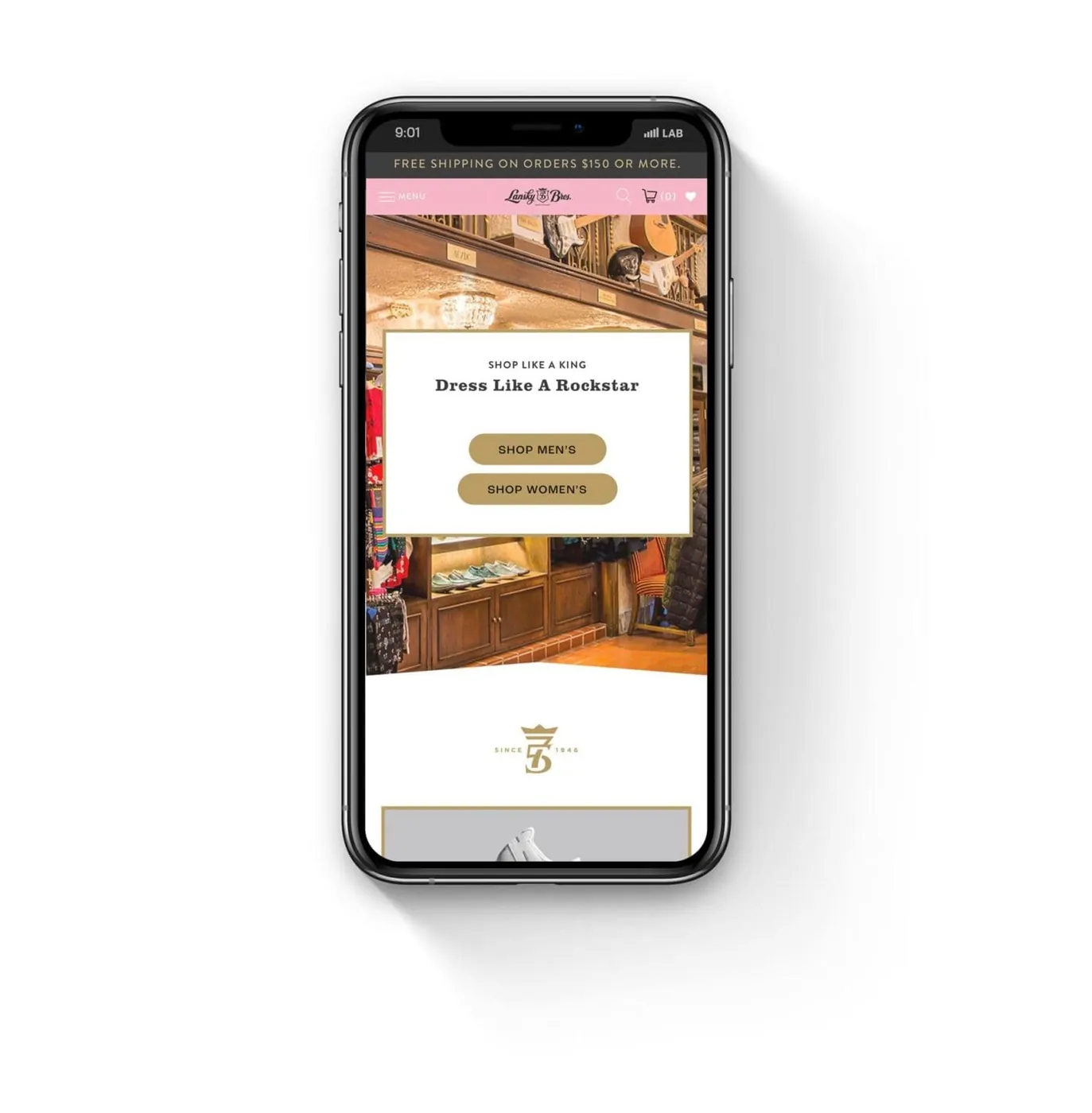 Online store on a phone