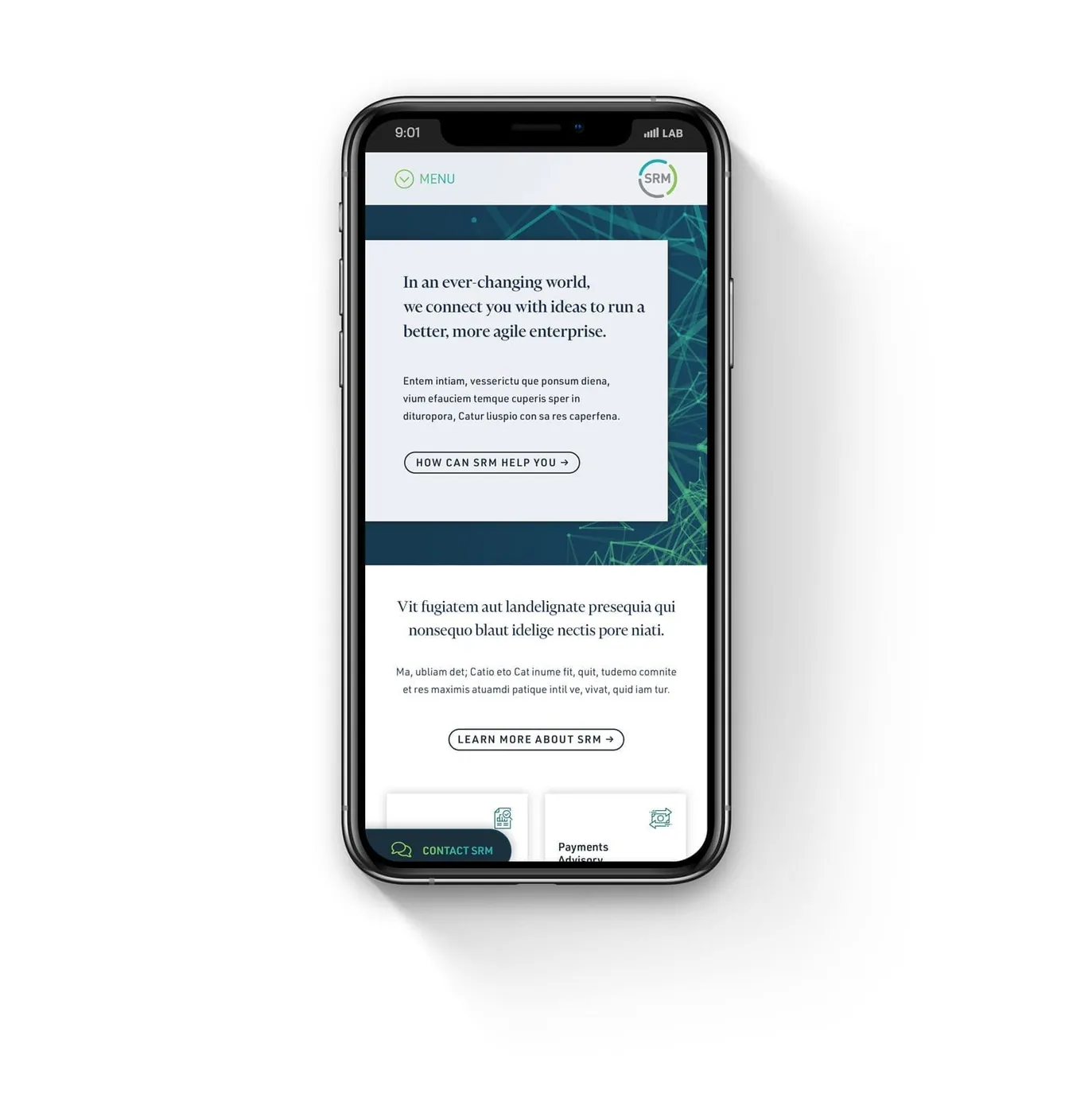 Homepage on a phone