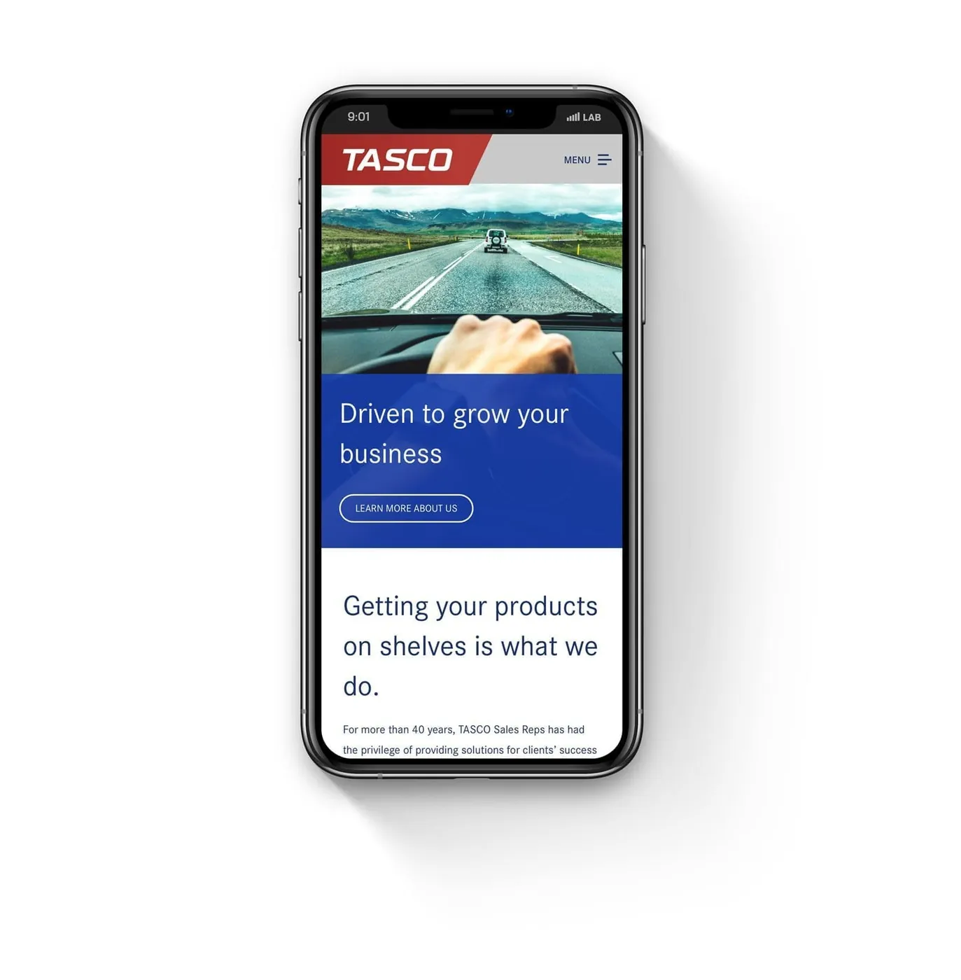 Homepage on a phone