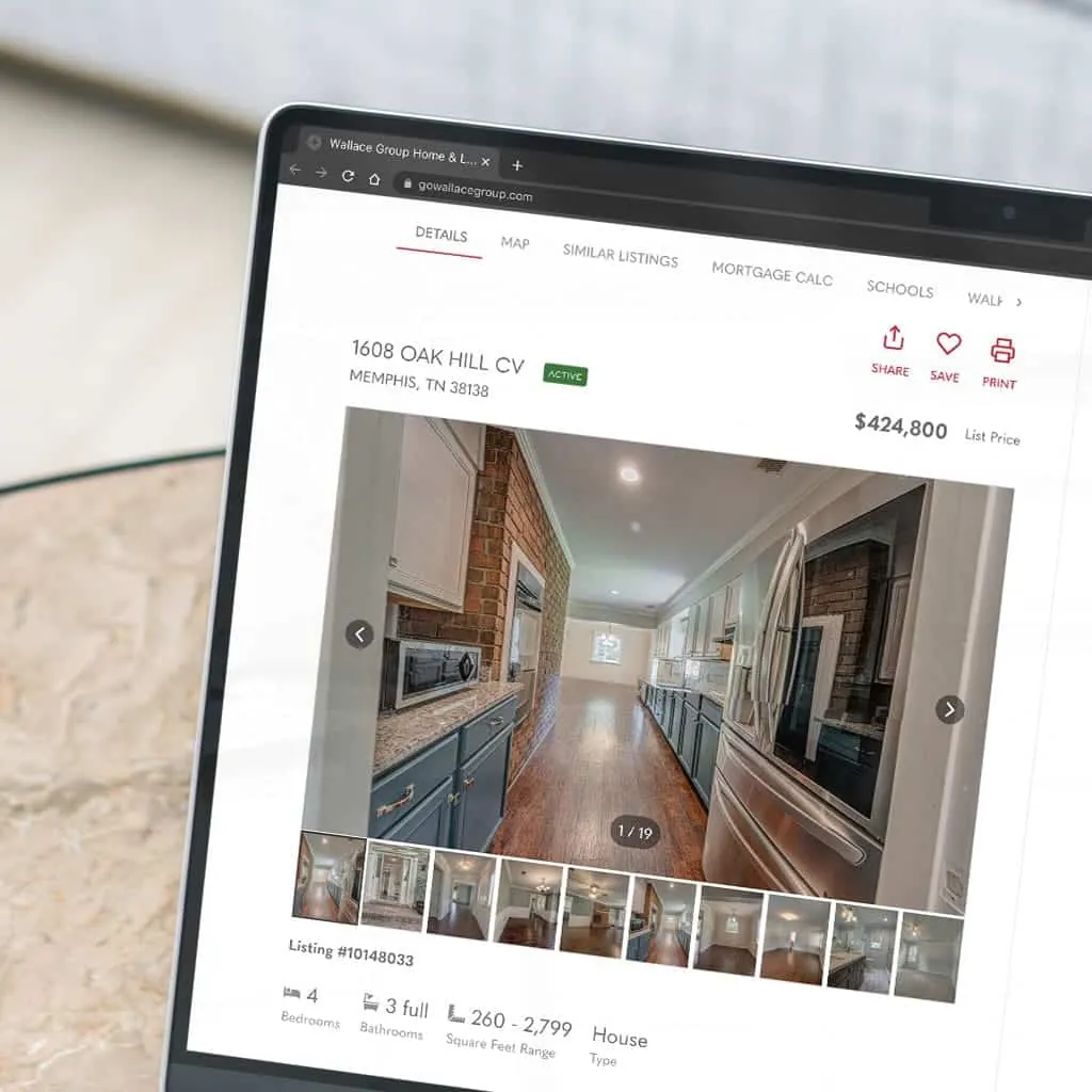 Property listing page
