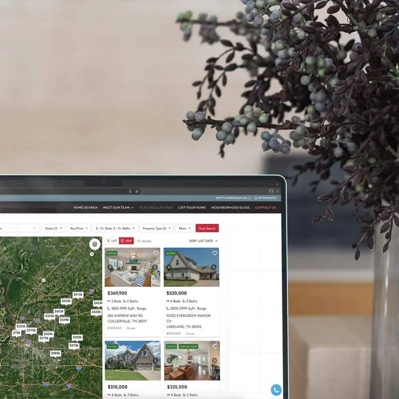 Search results with map