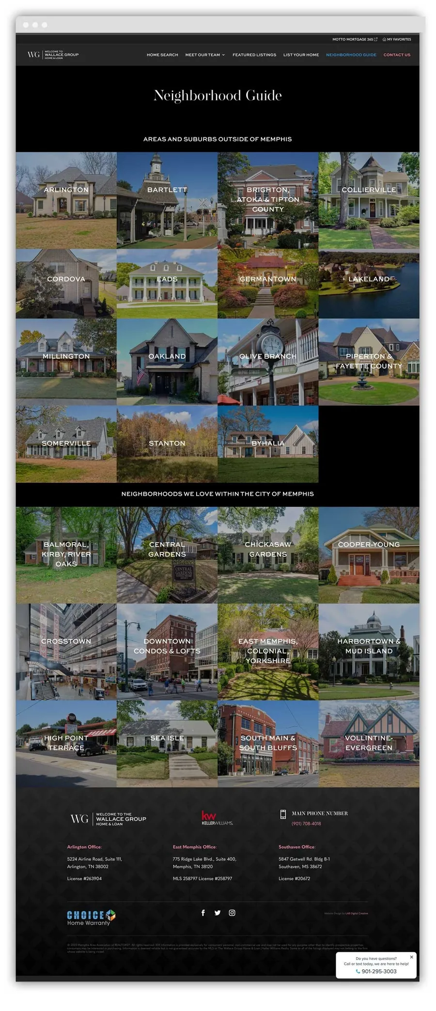 Neighborhood guide page