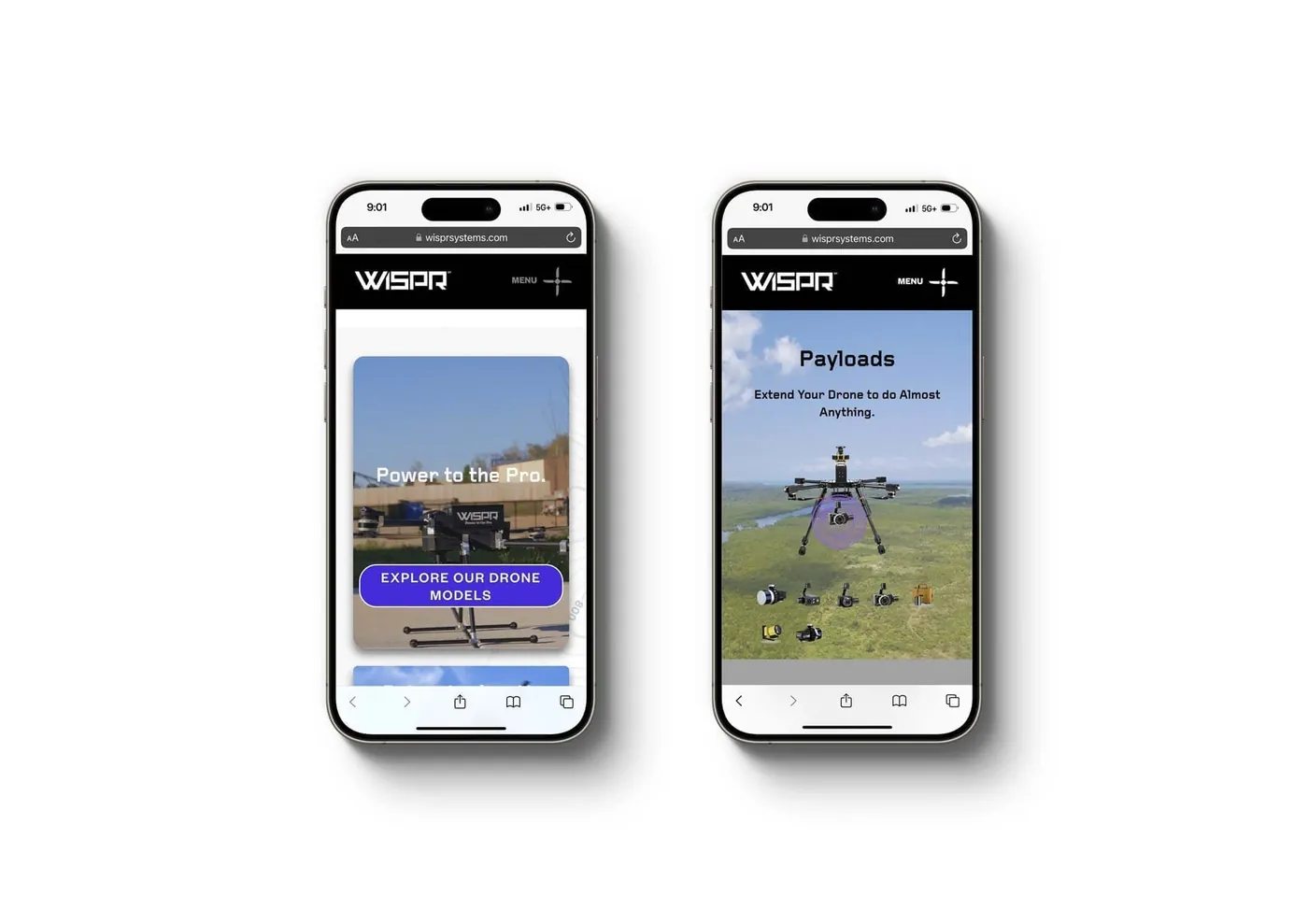 Homepage on two phones